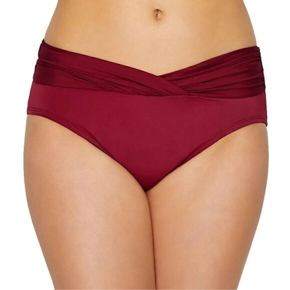 New. Miraclesuit Pompei Red twist front bikini bottoms. Size 12. Retail $89 - Picture 2 of 7